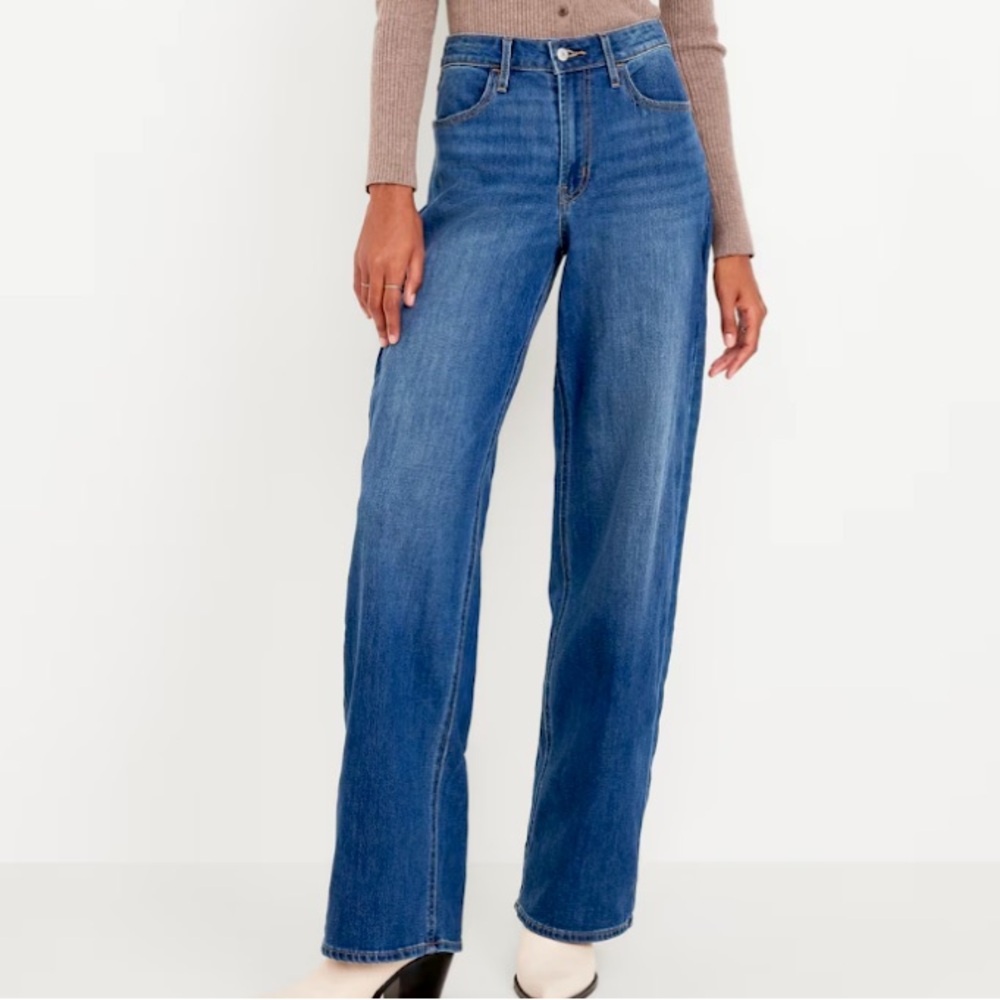 Old Navy Wow Wide-Leg High-Waisted | Women's Blue Jeans | Size 8